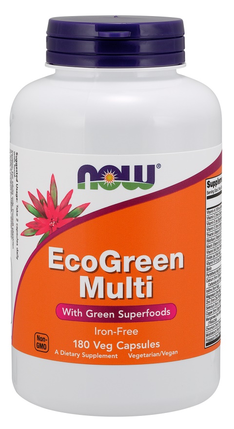 NOW Foods Green Multi, Iron Free - 180 vcaps