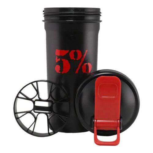 5% Nutrition 5% Shaker, Black - 600 ml.