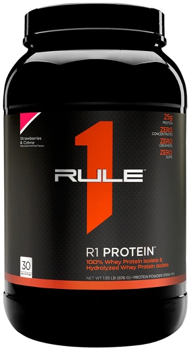 Rule One R1 Protein Whey Isolate, Strawberries & Creme - 900g