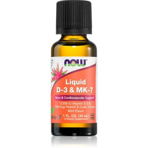 NOW Foods Liquid D-3 & MK-7, Mint - 30 ml.