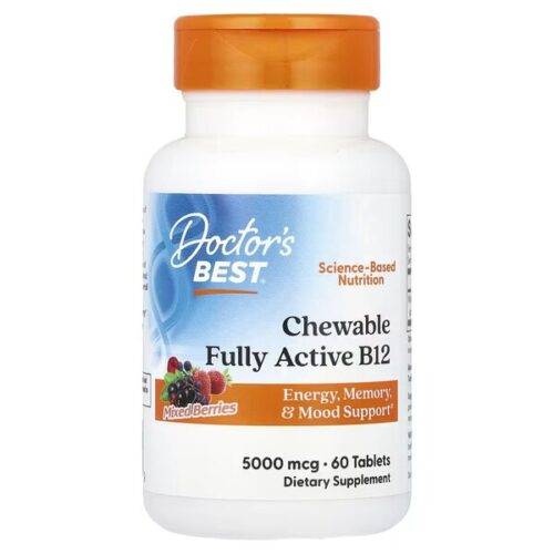 Doctor's Best Chewable Fully Active B12, Mixed Berries - 60 tabs