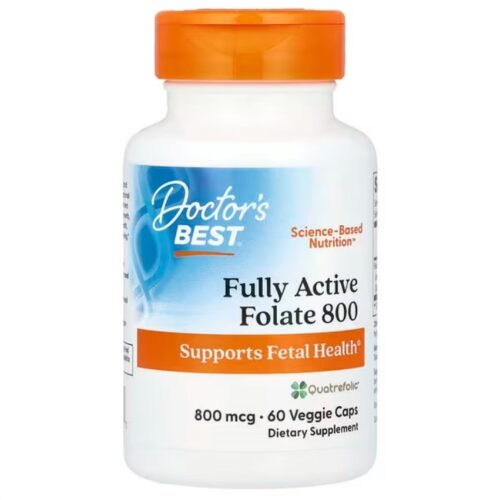 Doctor's Best Fully Active Folate 800 with Quatrefolic, 800mcg - 60 vcaps