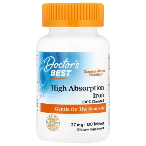Doctor's Best High Absorption Iron, 27mg - 120 tablets
