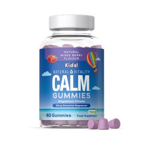 Natural Vitality Calm Kids Magnesium Citrate Gummies, Natural Mixed Berries - 60 gummies