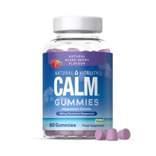 Natural Vitality Calm Magnesium Citrate Gummies, Natural Mixed Berries - 60 gummies