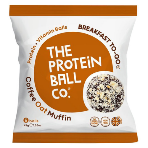 The Protein Ball Co Protein + Vitamin Balls, Coffee Oat Muffin - 10x45g