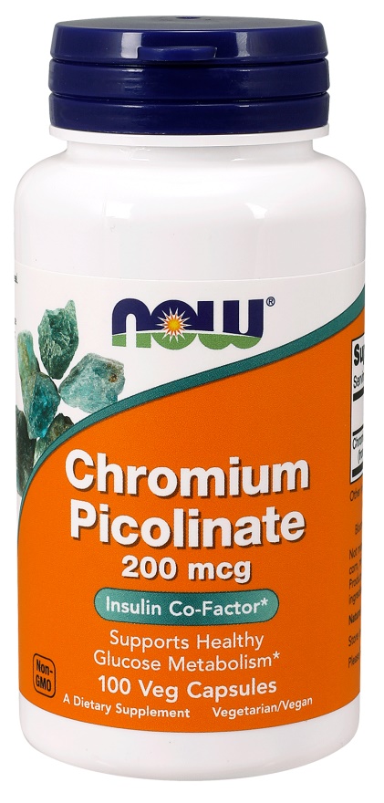 NOW Foods Chromium Picolinate, 200mcg - 100 vcaps