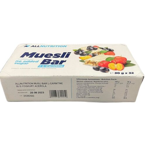 Allnutrition Muesli Bar + L-Carnitine, Yoghurt & Acerola - 32 bars