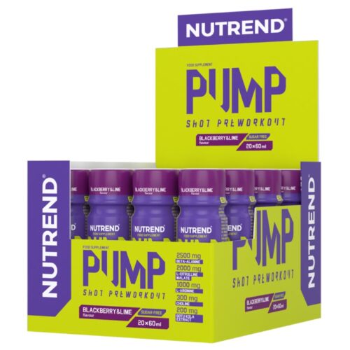 Nutrend Pump Pre-Workout Shot, Blackberry & Lime - 20 x 60 ml.