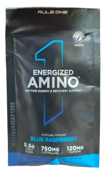 Rule One Energized Amino, Blue Raspberry - 9g (1 serving)