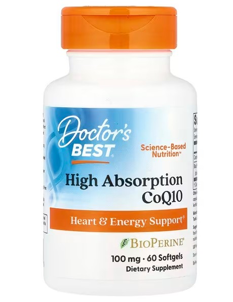 Doctor's Best High Absorption CoQ10 with BioPerine, 100mg - 60 softgels