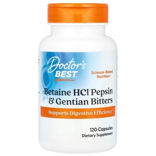 Doctor's Best Betaine HCl Pepsin & Gentian Bitters - 120 caps