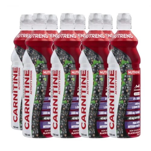 Nutrend Carnitine Activity Drink with Caffeine, Non Sparkling Blackcurrant - 8 x 750 ml.