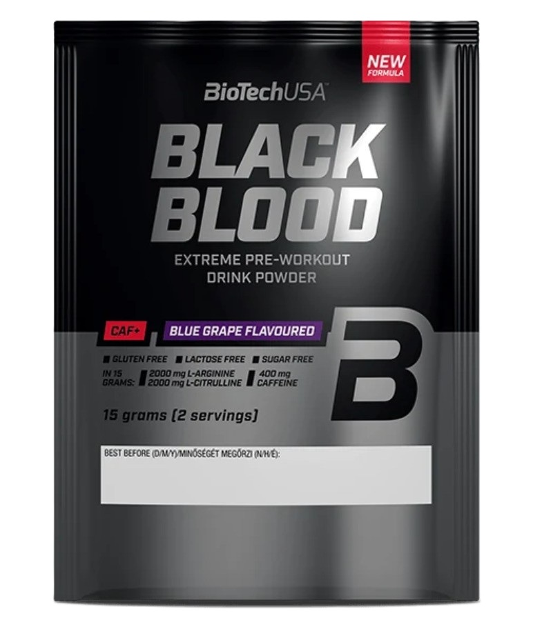 BioTechUSA Black Blood CAF+, Blue Grape - 15g (2 servings)